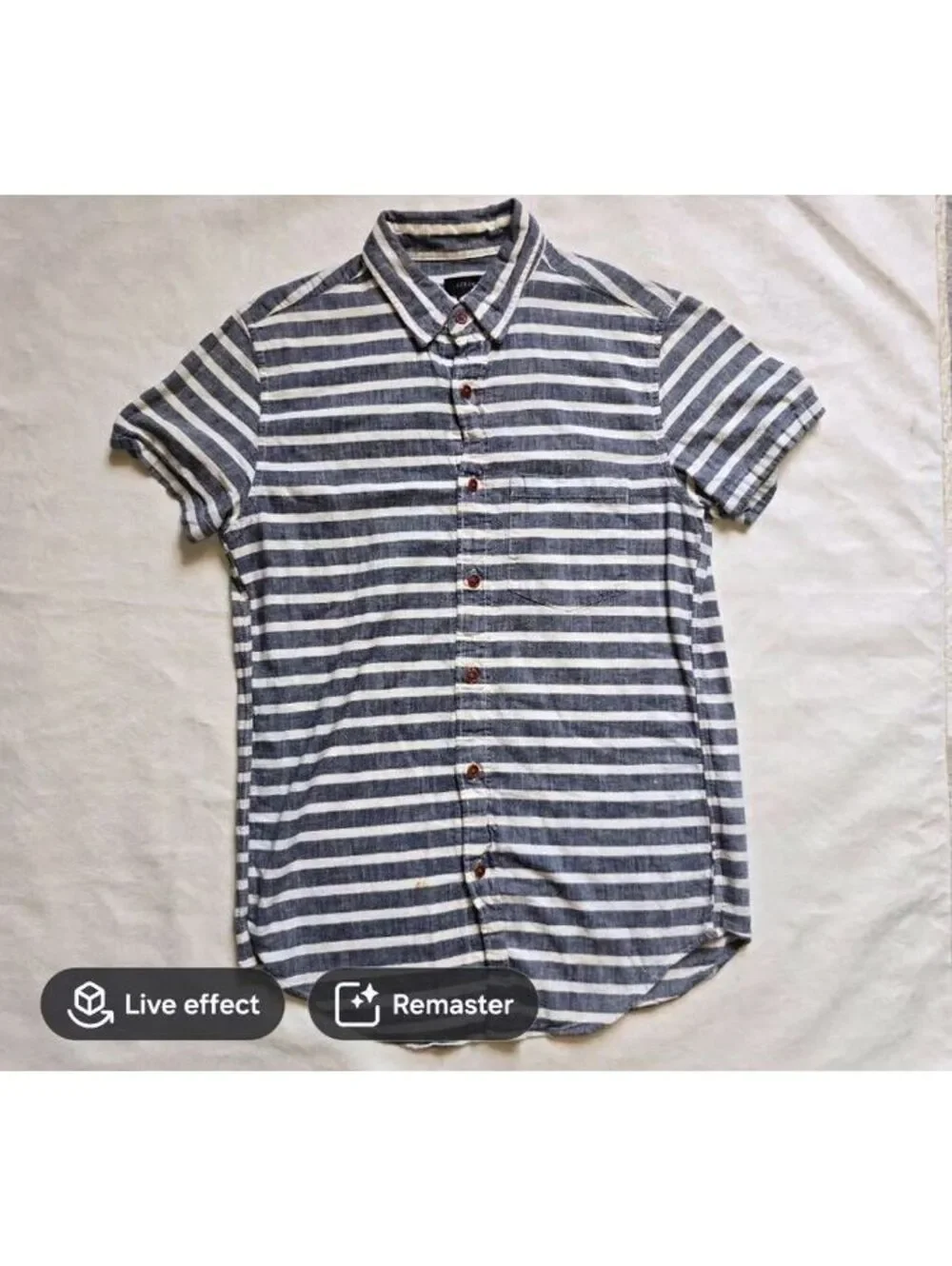 J.Crew Men's Striped Short Sleeve Button-Up Shirt XS